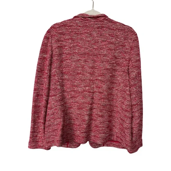 Talbots Long Sleeve Red Tweed Open Front Blazer Size Womens Size 12P - Picture 5 of 9